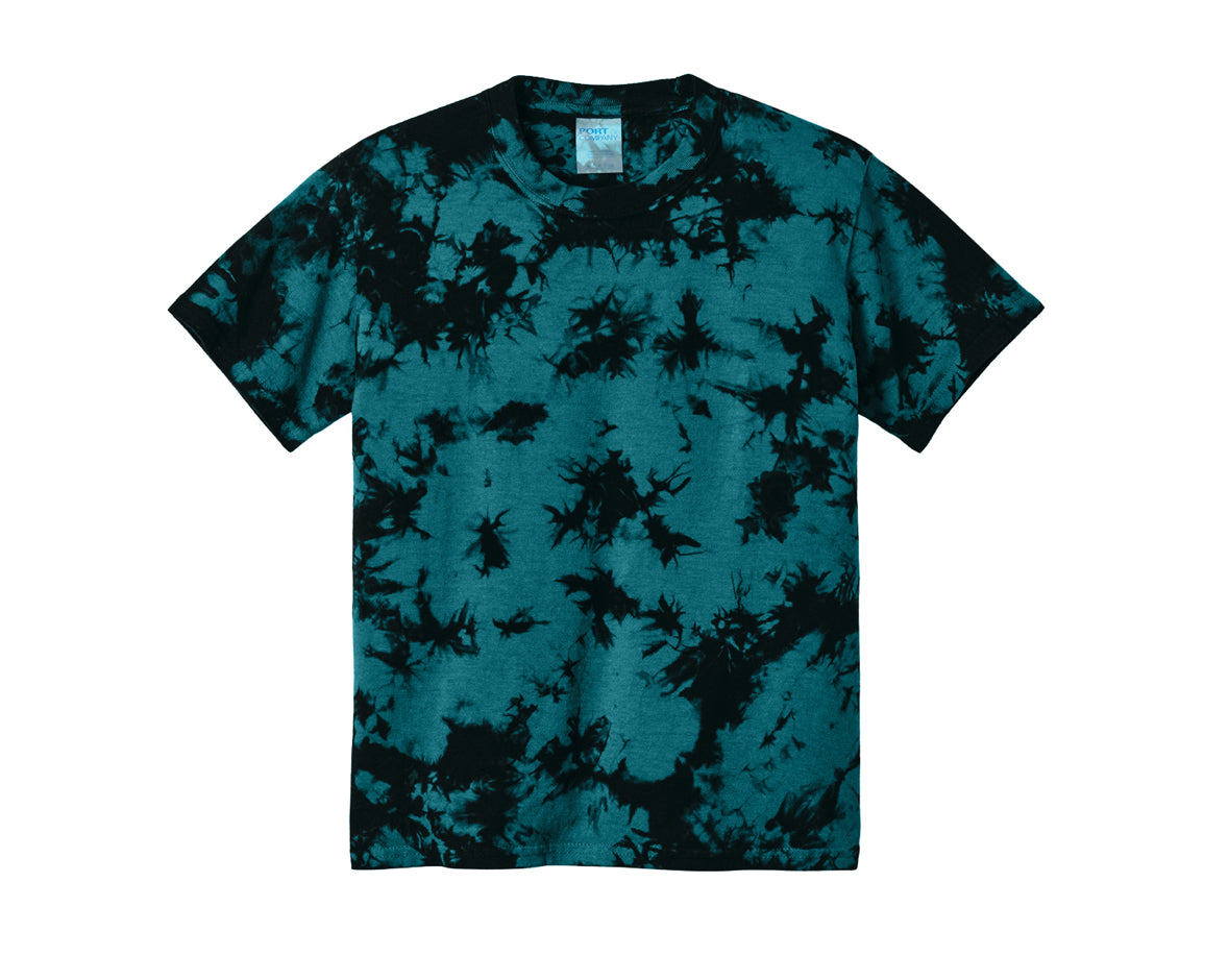Black and Teal Tie Dye T-shirt Youth