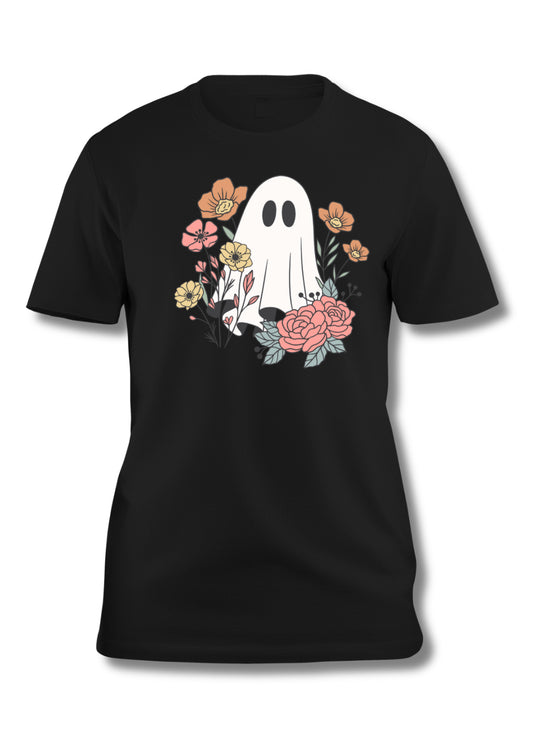 Flower Garden Ghost Halloween T-shirt