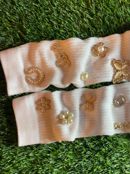 Jeweled Slouch Socks